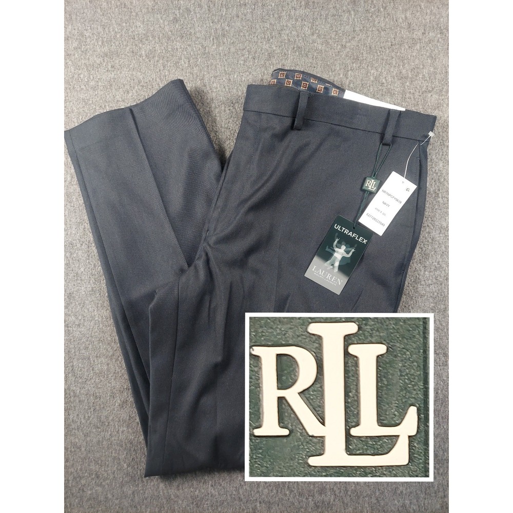 Ralph Lauren Dress Pants Mens 40x32 Blue UltraFlex Performance Stretch NWT